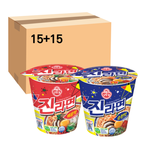30컵 오뚜기 진라면 종이컵 소컵 미니 65g 매운맛 순한맛 - 컵라면 | 쿠팡
