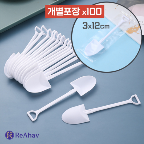 레아하브 삽삽이 일회용 아이스크림 스푼, 100개, 1개입