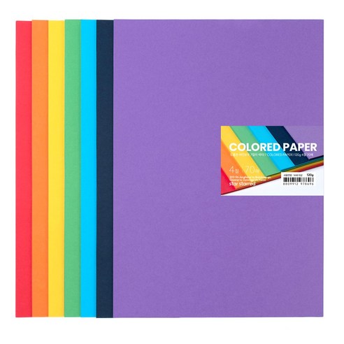star starred 도톰한 레인보우 7컬러 색지(7 COLORED PAPER), 120g 4절 70매