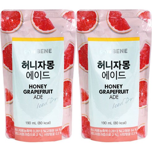 카페베네 허니자몽 에이드 190ml x 20팩, 190ml, 20개
