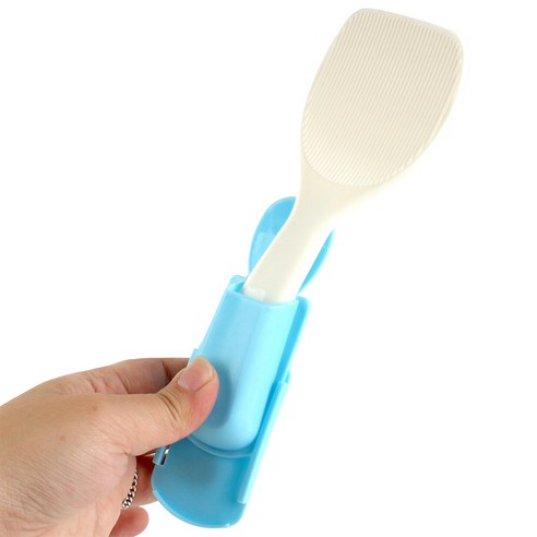 주방정리소품 접착식 밥주걱 거치대, 블루, 1개