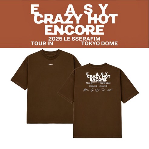 LE SSERAFIM [EASY CRAZY HOT ENCORE] 2025 TOKYO DOME 印花短袖t恤, 1