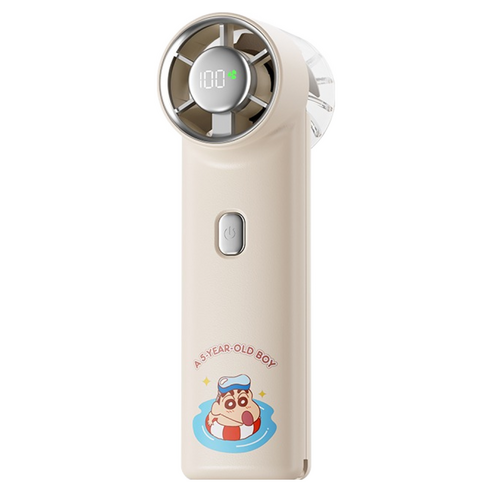Rock F10 디지털 디스플레이 미니 고속 선풍기, 크레용 신짱 아이보리, RST10932