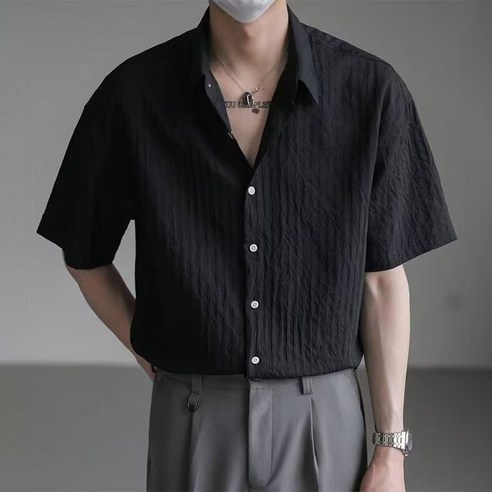 SELEAD 남자 반팔 구김제로 베이직 셔츠 여름셔츠 링클프리셔츠 워크셔츠 버튼다운 반팔 셔츠