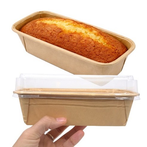 코팅 플럼피몰드 종이 크라프트 베이킹 파운드틀 1P (뚜껑포함)(직사각/대), 1개