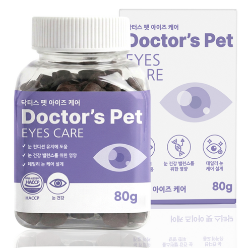 닥터스펫 강아지 눈 건강 영양제 아이즈케어 루테인 백내장 반려견 눈물 관리 70정, 1개, 눈물개선/눈건강, 80g
