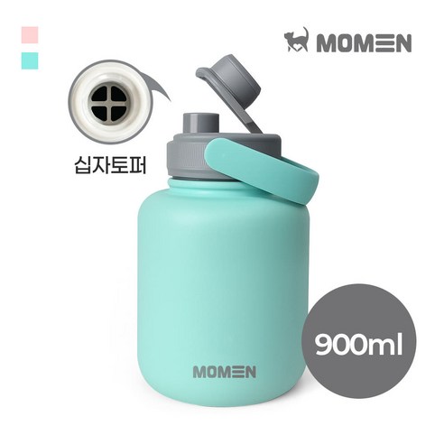 모멘 타이니 워터저그 캠핑물통 미니저그 손잡이 보온병, 민트, 1개, 900ml