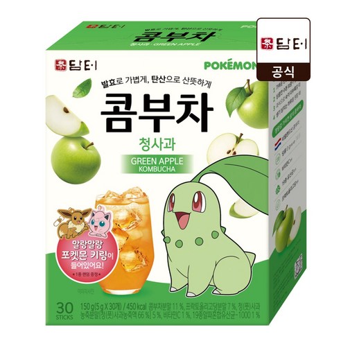 담터 포켓몬 콤부차 청사과맛, 1개, 30개입, 5g