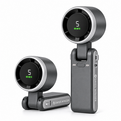 스위스윙거 저소음 BLDC모터 손선풍기 4000mAh 대용량배터리, 매트블랙, SW-s088