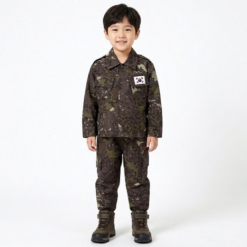 (당일출고) 아동용 군복 밀리터리 스타일 긴팔 상하세트 상하복 ARMY 세트