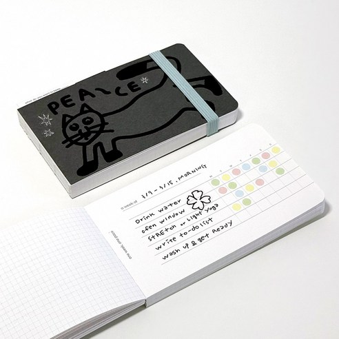 딜라이트 로그북 데일리 미니 감성 노트 일기 기록장 체크리스트 모눈 라인 트래커 다이어리, 1개, 모스 그레이