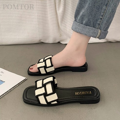 POMTOR 여성 여름 샌들 발편한 휴가 슬리퍼