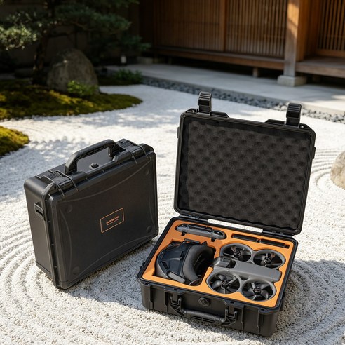 써니라이프 DJI 아바타 360 방수하드케이스+어깨끈 드론/고글/모션3/RC2 모두 수납 가능 가방 액세서리(드론 미포함), 1개, 블랙