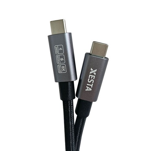 제스타 240W 초고속 충전 및 8K 60Hz 비디오 출력 C-To-C 데이터케이블, 1500mm, 1개