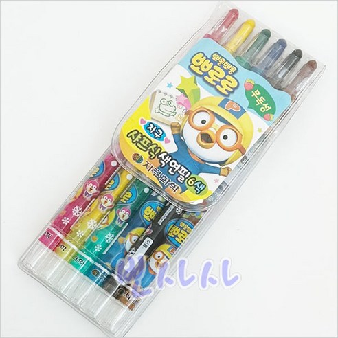 지구화학 뽀롱뽀롱뽀로로 샤프식 색연필, 6색, 1개