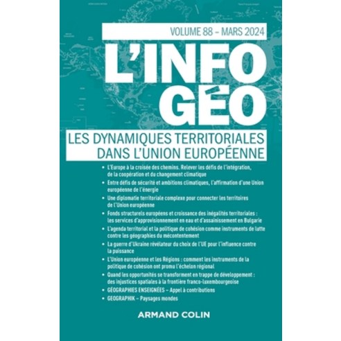 (영문도서)L'information géographique - n°1/2024: Les Dynamiques Territoriales Dans l'Union... Paperback, Armand Colin, English, 9782200935467