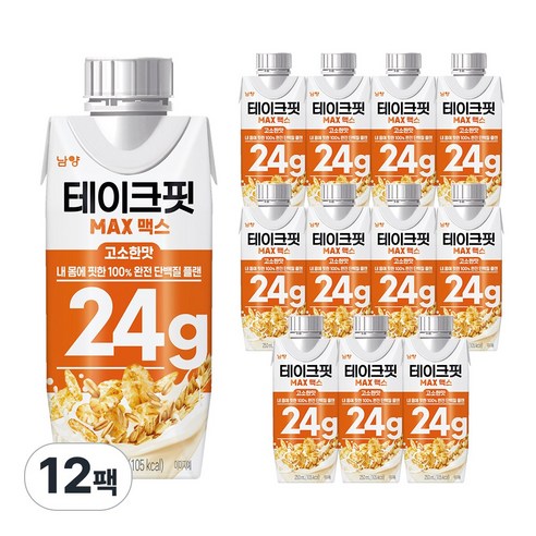 테이크핏 맥스 고소한맛 프로틴, 250ml, 12개