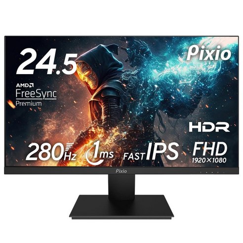 Pixio PX259 Prime 게이밍 모니터 24.5인치 FHD IPS 280Hz 1ms, 1cm, 상세페이지 참조