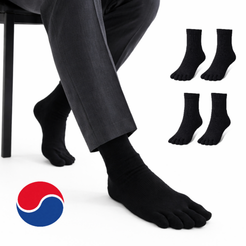 도바킨스 남성용 국산 중목 발가락 양말 4켤레