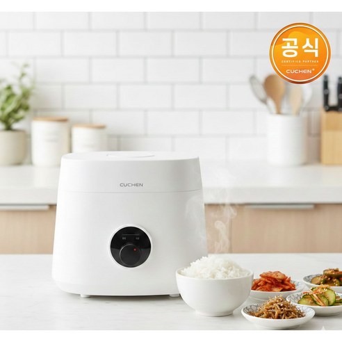 쿠첸 5~6인용 미니전기밥솥 캠핑용 휴대용 전기보온밥솥, CRE-D0602W, 화이트