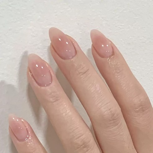 베이지 블러쉬 네일팁 24p 붙이는 인조손톱 씨씨네일 네일도구 아몬드쉐입, 1개, 네일팁F18