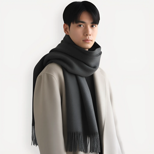 미소제이 고급 캐시미어 따뜻한 남자 목도리 겨울용 머플러