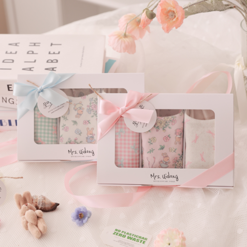 [출산백일선물] 우이동금손 베이비 리본 턱받이 3종세트 [포장+쇼핑백동봉], 1개, 3개입, 핑크세트