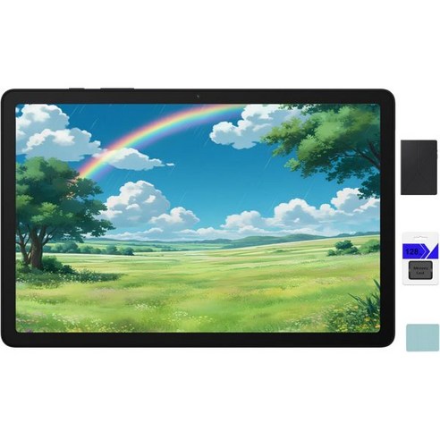 삼성 갤럭시 탭 A9+ (64GB) + 북커버 (블랙) 11인치 안드로이드 태블릿 업그레이드된 칩셋 멀티 윈도우 디스플레이 슬림하고 가벼우며 내구성 뛰어난 디자인 그래