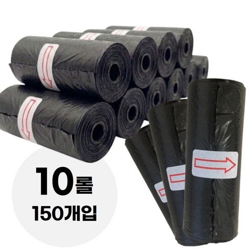 오늘Pick 반려동물 풉백 리필형 배변봉투, 1세트, 150개입, 블랙