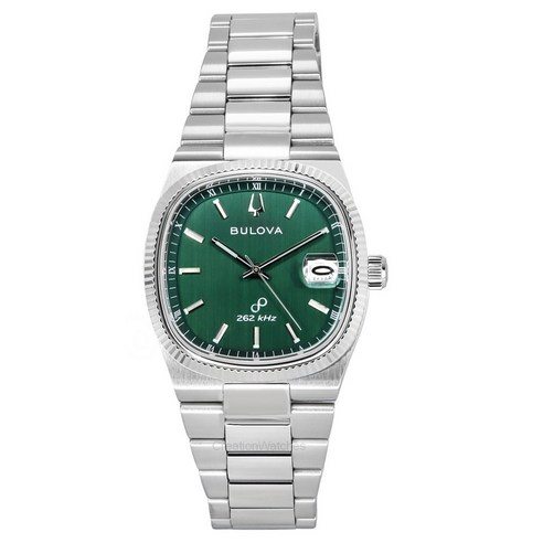 Bulova Classic Super Seville 262kHz Precisionist 스테인리스 스틸 그린 다이얼 쿼츠 96B439 남성용 시계