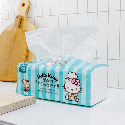 헬로키티 뽑아쓰는 천연펄프 키친타올 톡톡 100매 100개입, 6개 실사용 후기 | 효과 있을까? - 상품 이미지 2