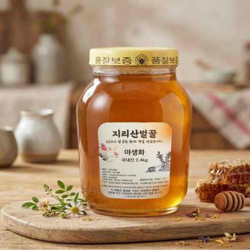 [청순담] 지리산 벌꿀 국내산100% 야생화꿀 사양꿀 2.4kg, 1개 이미지 4