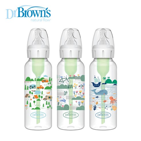 닥터브라운 내로우넥 옵션스 플러스 PP젖병, 혼합 색상, 250ml, 3개 혼합 색상, 250ml, 3개