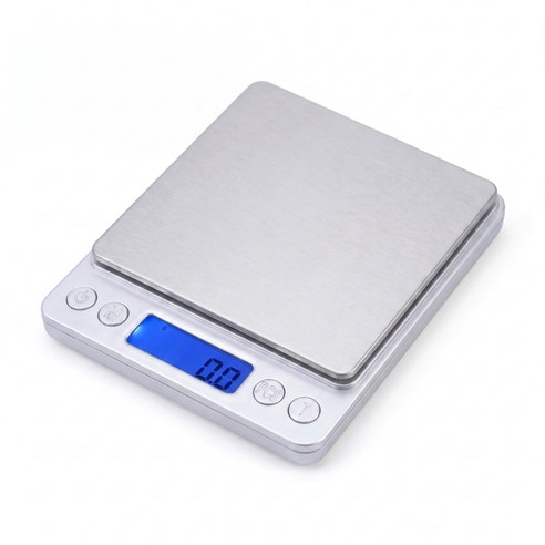 loftylife 가정용 베이킹 저울 500g/0.01g 고정밀 전자저울 ml/g 지원 LCD 백라이트 주방저울 (보호케이스 2개 포함), USB Rechargeable, Silver, 3kg