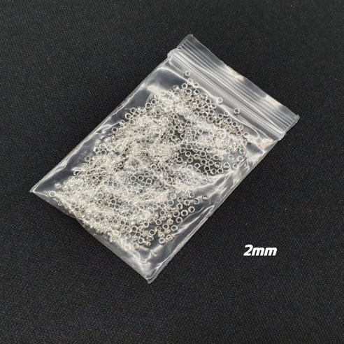 PARABRO 누름볼 비드팁, 2mm, 500개, 실버