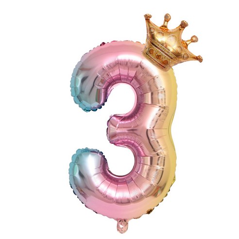 웜네스트 대형 숫자 풍선, 1개, 3 (81cm)