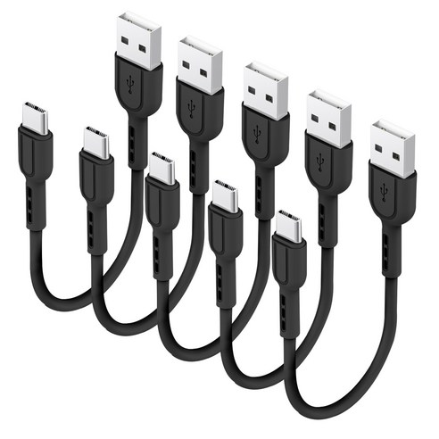 수피 USB-A TO C타입 고속충전 짧은 숏 케이블 S12C, 5개, 블랙, 20cm