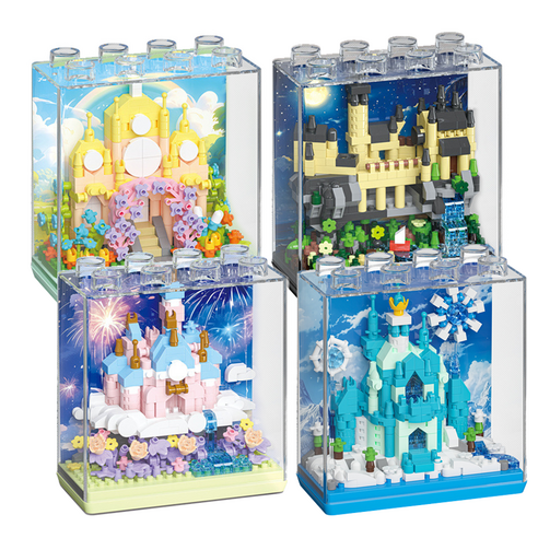 [블럭킹] 나노블럭 동화 속 캐슬 궁전 Palace 디스플레이 4종 모음 BK057, 1개, 4종 BOX