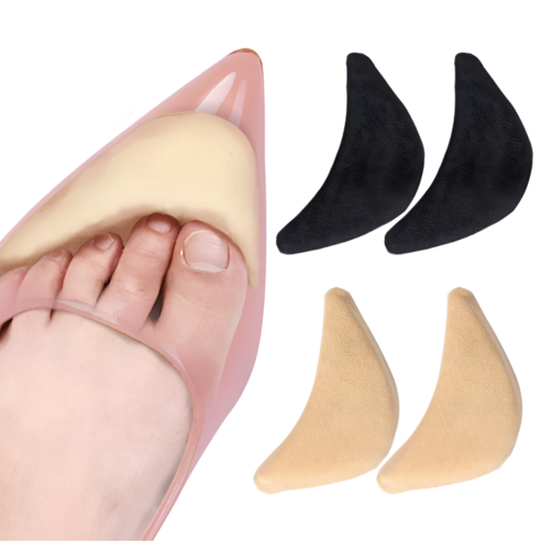 펴나나다 하이힐 앞꿈치 쿠션 패드, 블랙+스킨, 1세트