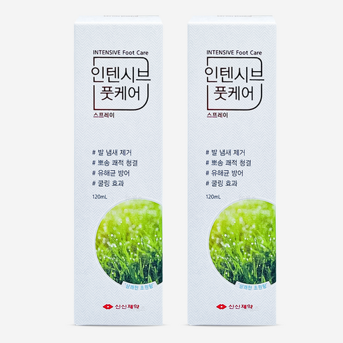 신신제약 발냄새제거 인텐시브 풋케어 스프레이, 2개, 120ml