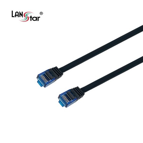 랜스타 CAT.7 평면 케이블 DIRECT (화이트FTP 7종 블랙UTP 7종), 블랙(LS-F7-UTPD-2M), 1개, 2m