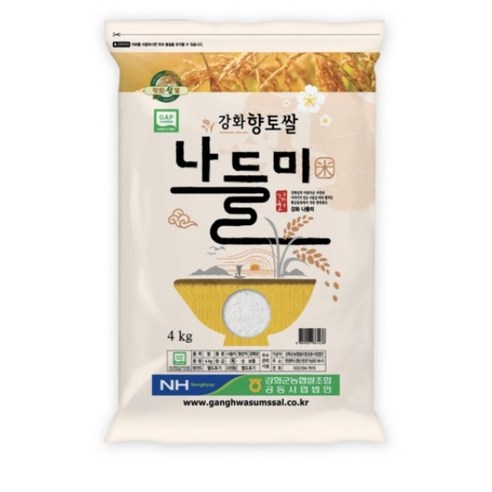 강화군농협 강화섬쌀 나들미 특등급, 4kg, 1개
