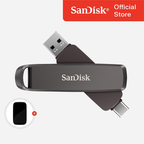 샌디스크 외장SSD Extreme Pro Dual SDDDE1 USB C타입 OTG 고성능 대용량 + 파우치 패키지, 메탈그레이, 1TB