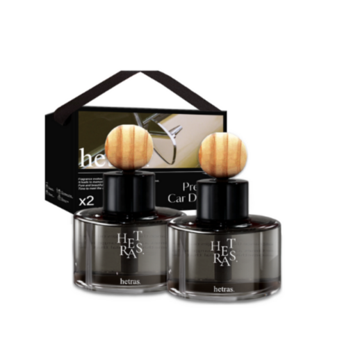 헤트라스 프리미엄 차량용 디퓨저 77ml x 2p + 리본끈 선물세트 - 디퓨저