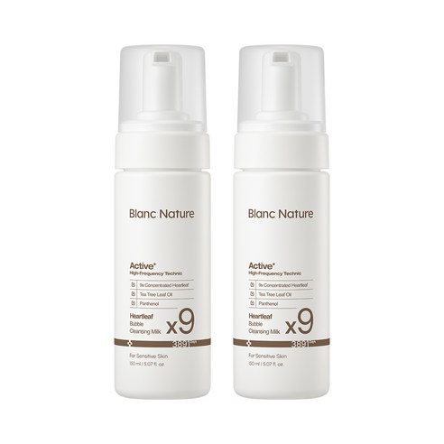 블랑네이처 9배 어성초 버블 클렌징 밀크, 2개, 150ml