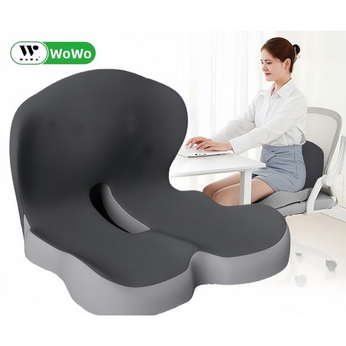 WoWo 등받이 쿠션 고밀도 메모리폼 자세교정 바른자세 꼬리뼈방석 허리 보호대 매트, 묵인하다