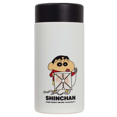StarR 크레용 신짱 포켓 보온 보냉 텀블러 SC10064, 1개, 300ml, 블랙