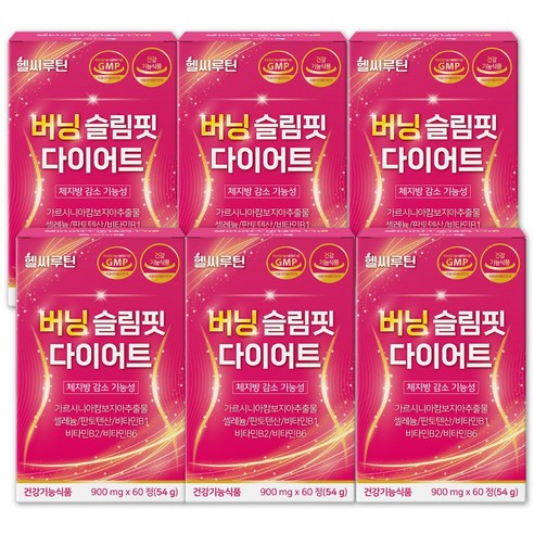 헬씨루틴 버닝 다이어트 탄수화물 컷팅 복부 내장 체지방 감소 보조제, 6개, 60정