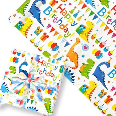 베러워커스 어린이 생일선물 포장지 대형, 1개, 혼합