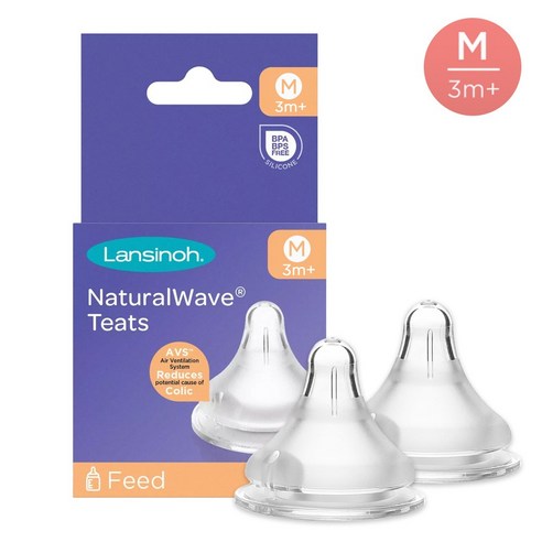 란시노 내추럴 웨이브 젖꼭지, M(3~6개월), 2개